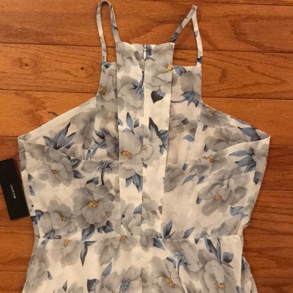 🌸 High Neck Lulus floral fit and flare dress- New - Picture 9 of 11